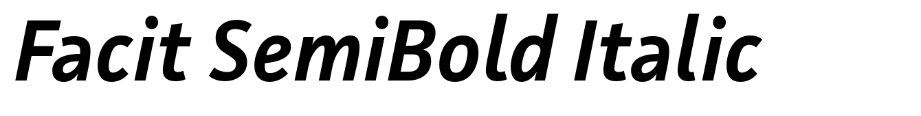 Facit SemiBold Italic